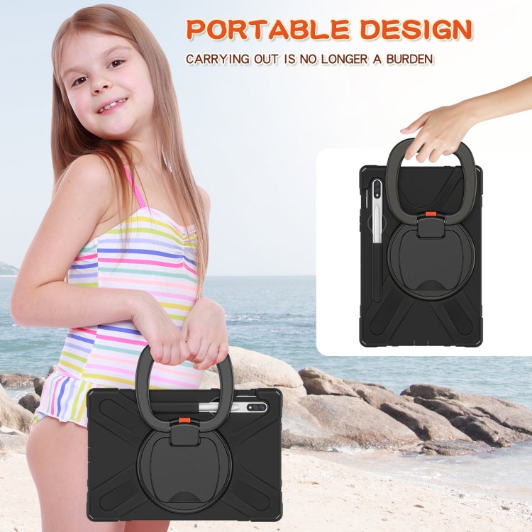 For Samsung Galaxy Tab S8 / Galaxy Tab S7 T870 / T875 Silicone + PC Protective Case with Holder & Shoulder Strap