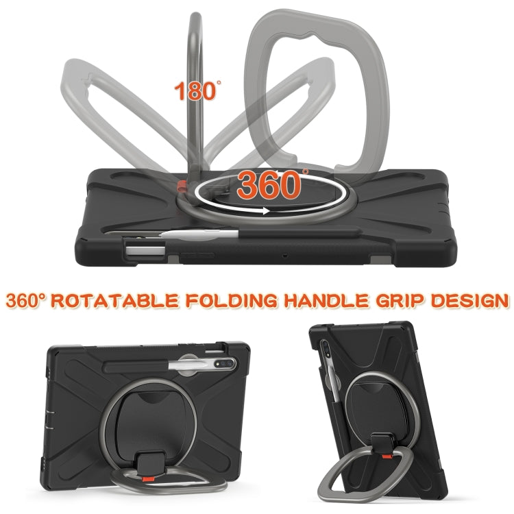For Samsung Galaxy Tab S8 / Galaxy Tab S7 T870 / T875 Silicone + PC Protective Case with Holder & Shoulder Strap