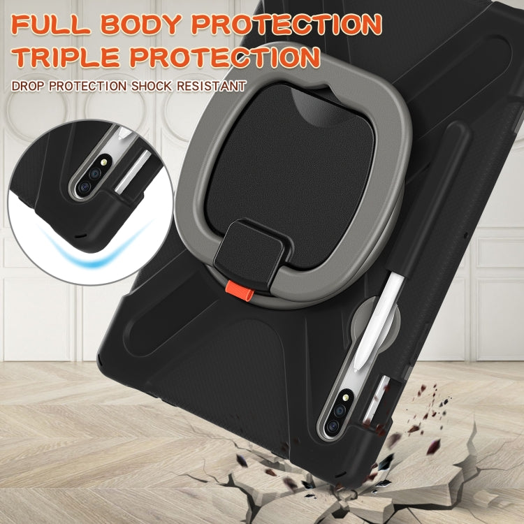 For Samsung Galaxy Tab S8 / Galaxy Tab S7 T870 / T875 Silicone + PC Protective Case with Holder & Shoulder Strap