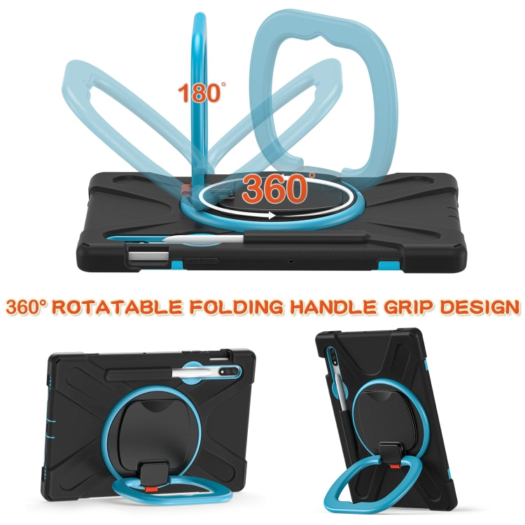 For Samsung Galaxy Tab S8 / Galaxy Tab S7 T870 / T875 Silicone + PC Protective Case with Holder & Shoulder Strap