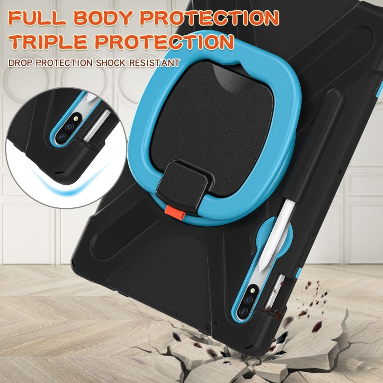 For Samsung Galaxy Tab S8 / Galaxy Tab S7 T870 / T875 Silicone + PC Protective Case with Holder & Shoulder Strap