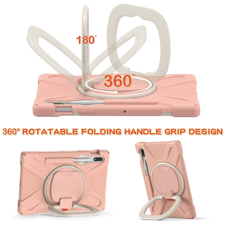 For Samsung Galaxy Tab S8 / Galaxy Tab S7 T870 / T875 Silicone + PC Protective Case with Holder & Shoulder Strap