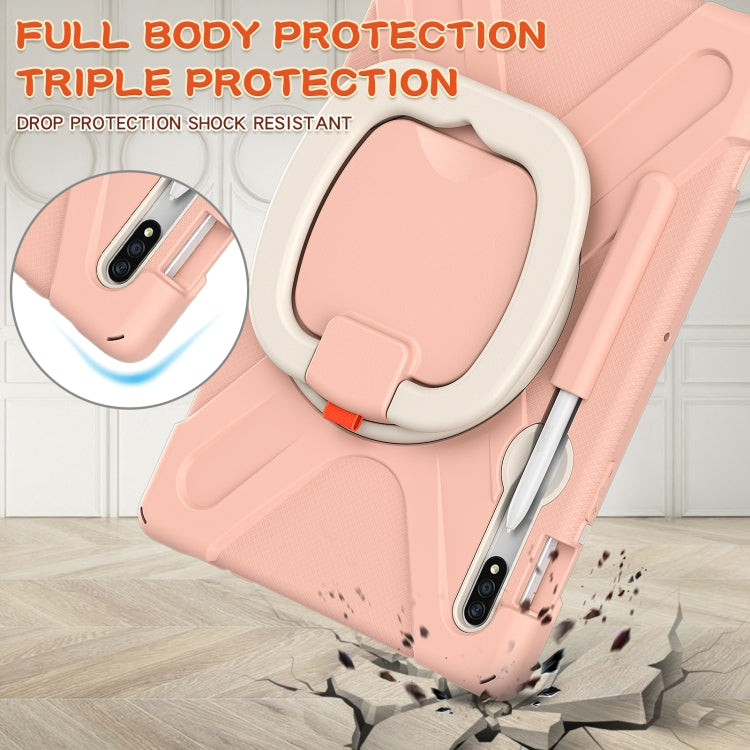 For Samsung Galaxy Tab S8 / Galaxy Tab S7 T870 / T875 Silicone + PC Protective Case with Holder & Shoulder Strap