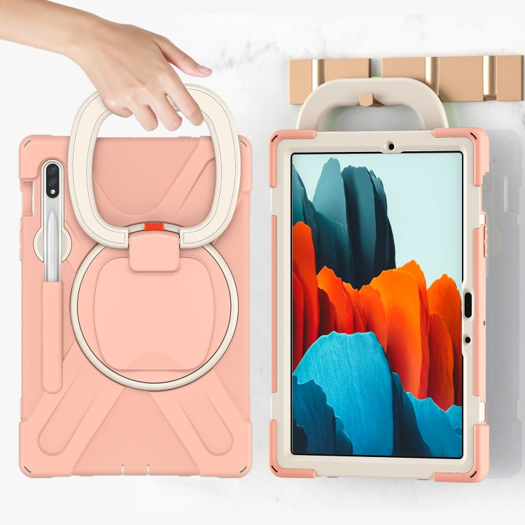 For Samsung Galaxy Tab S8 / Galaxy Tab S7 T870 / T875 Silicone + PC Protective Case with Holder & Shoulder Strap