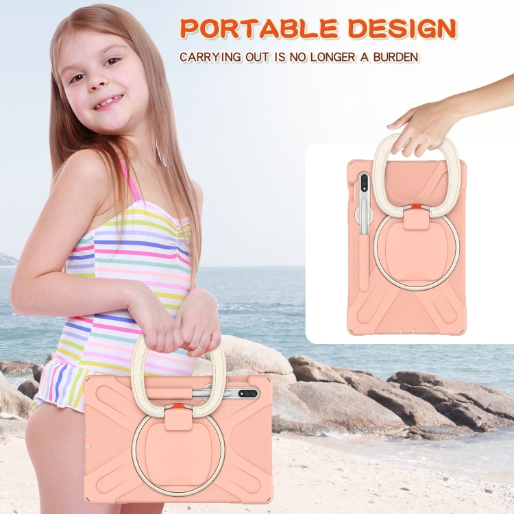 For Samsung Galaxy Tab S8 / Galaxy Tab S7 T870 / T875 Silicone + PC Protective Case with Holder & Shoulder Strap