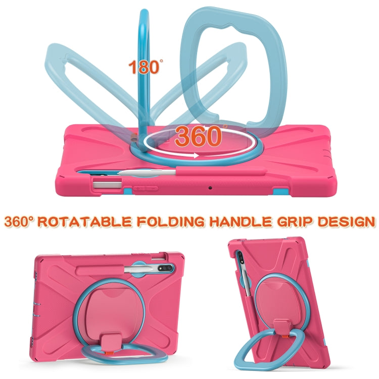 For Samsung Galaxy Tab S8 / Galaxy Tab S7 T870 / T875 Silicone + PC Protective Case with Holder & Shoulder Strap