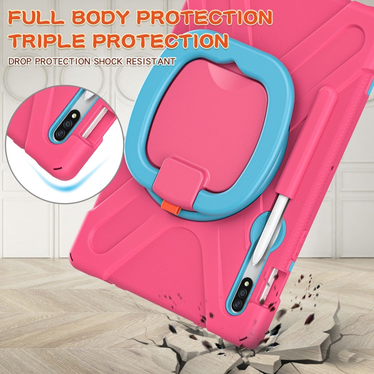 For Samsung Galaxy Tab S8 / Galaxy Tab S7 T870 / T875 Silicone + PC Protective Case with Holder & Shoulder Strap