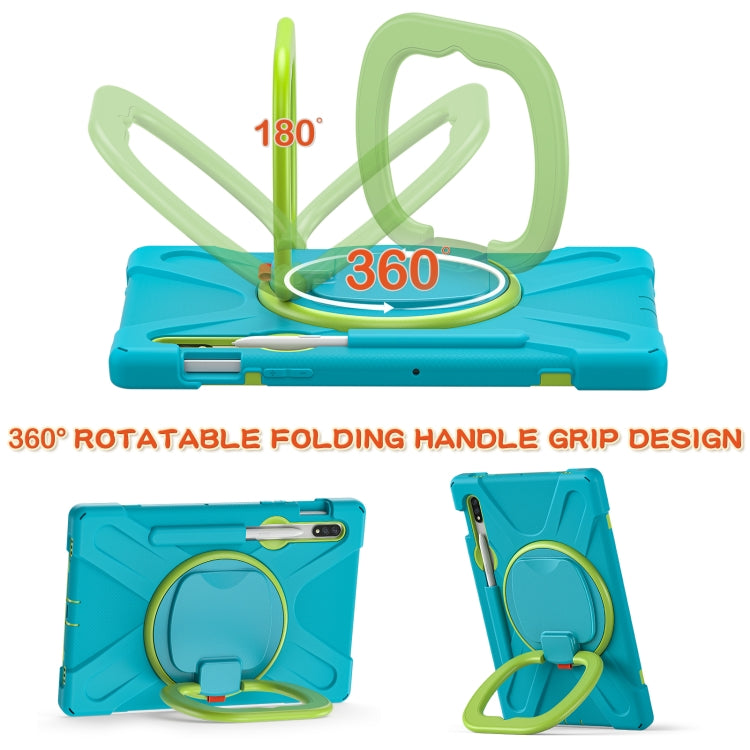 For Samsung Galaxy Tab S8 / Galaxy Tab S7 T870 / T875 Silicone + PC Protective Case with Holder & Shoulder Strap