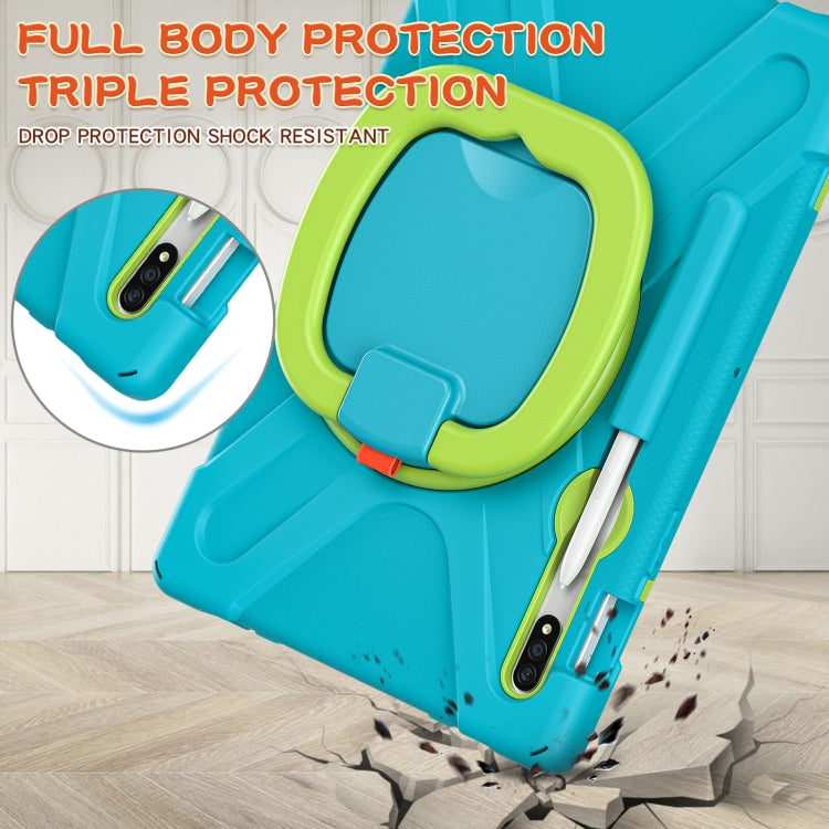 For Samsung Galaxy Tab S8 / Galaxy Tab S7 T870 / T875 Silicone + PC Protective Case with Holder & Shoulder Strap
