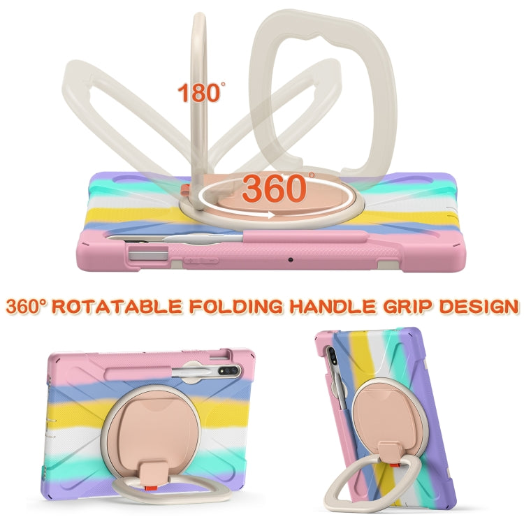 For Samsung Galaxy Tab S8 / Galaxy Tab S7 T870 / T875 Silicone + PC Protective Case with Holder & Shoulder Strap