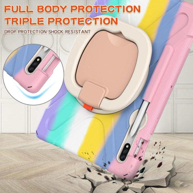 For Samsung Galaxy Tab S8 / Galaxy Tab S7 T870 / T875 Silicone + PC Protective Case with Holder & Shoulder Strap