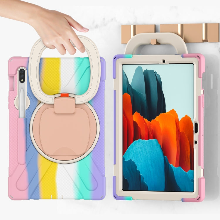 For Samsung Galaxy Tab S8 / Galaxy Tab S7 T870 / T875 Silicone + PC Protective Case with Holder & Shoulder Strap