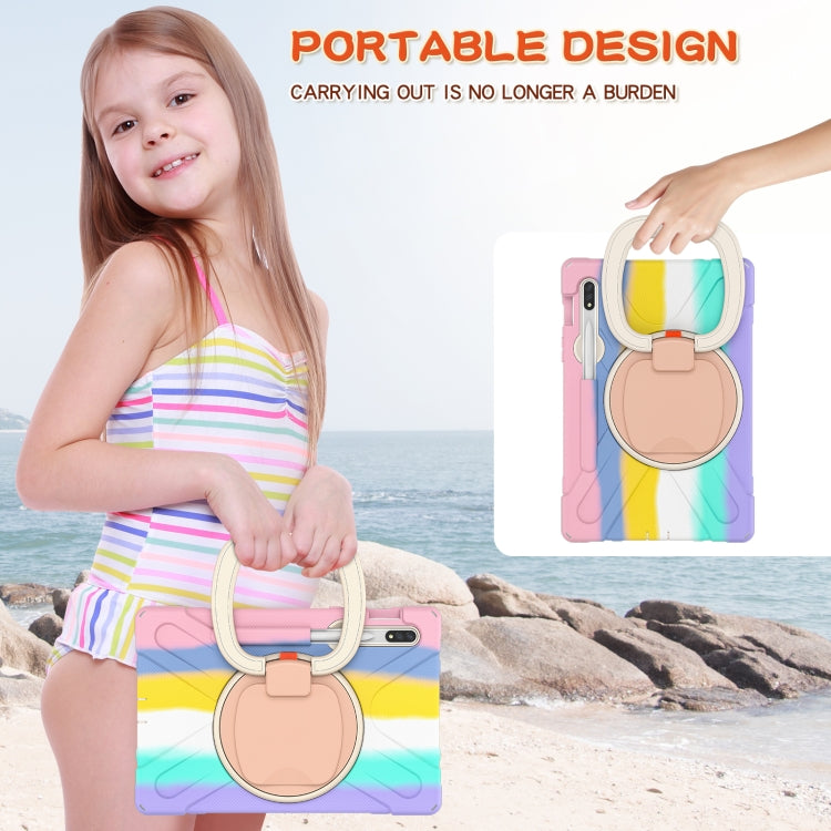 For Samsung Galaxy Tab S8 / Galaxy Tab S7 T870 / T875 Silicone + PC Protective Case with Holder & Shoulder Strap