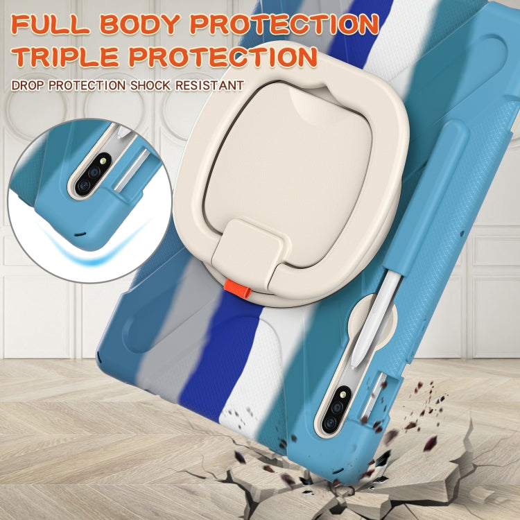 For Samsung Galaxy Tab S8 / Galaxy Tab S7 T870 / T875 Silicone + PC Protective Case with Holder & Shoulder Strap