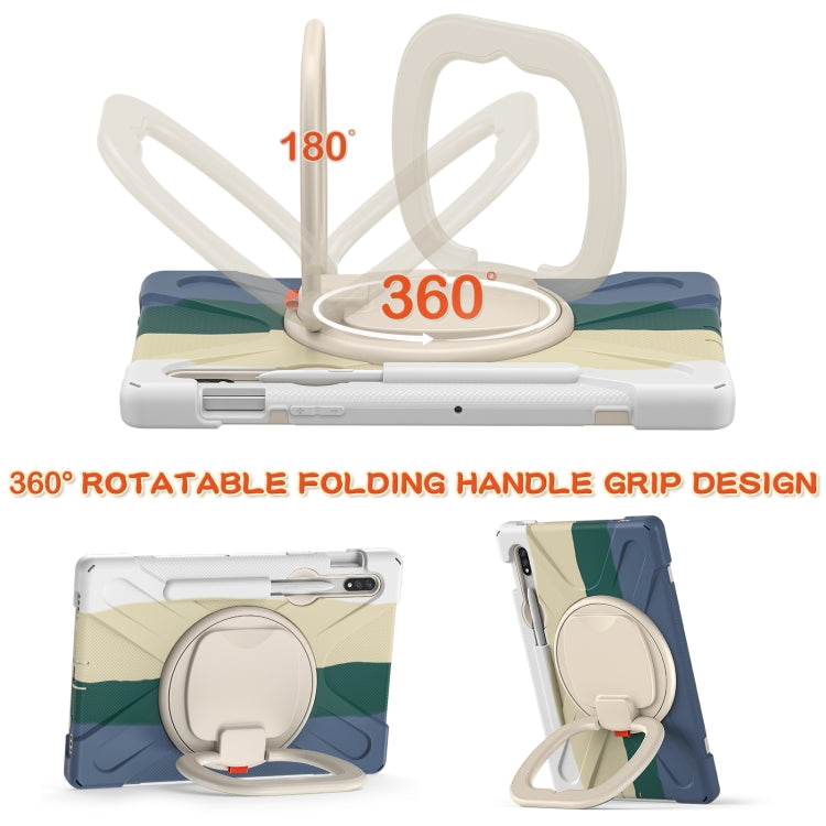 For Samsung Galaxy Tab S8 / Galaxy Tab S7 T870 / T875 Silicone + PC Protective Case with Holder & Shoulder Strap