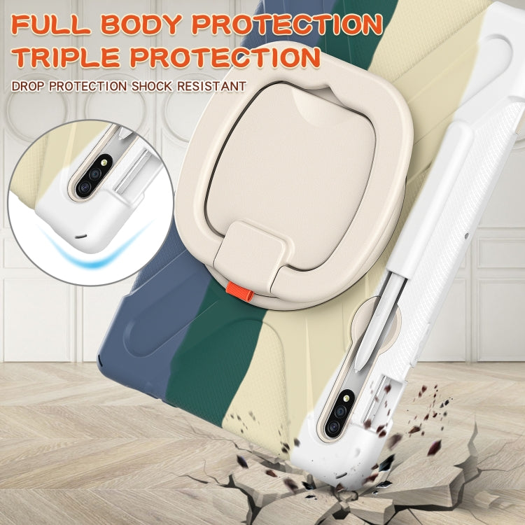 For Samsung Galaxy Tab S8 / Galaxy Tab S7 T870 / T875 Silicone + PC Protective Case with Holder & Shoulder Strap