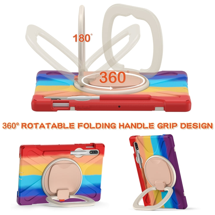For Samsung Galaxy Tab S8 / Galaxy Tab S7 T870 / T875 Silicone + PC Protective Case with Holder & Shoulder Strap