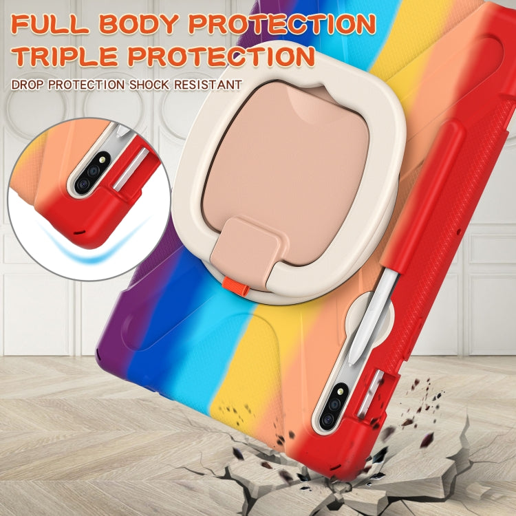 For Samsung Galaxy Tab S8 / Galaxy Tab S7 T870 / T875 Silicone + PC Protective Case with Holder & Shoulder Strap