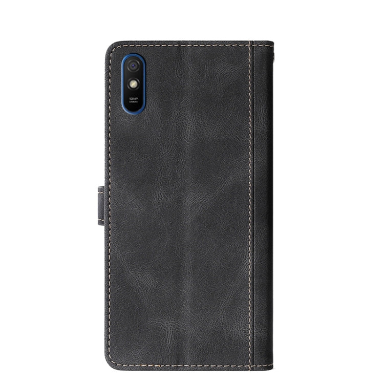 For Xiaomi Redmi 9A Stitching Skin Feel Magnetic Buckle Horizontal Flip PU Leather Case with Holder & Card Slots & Wallet
