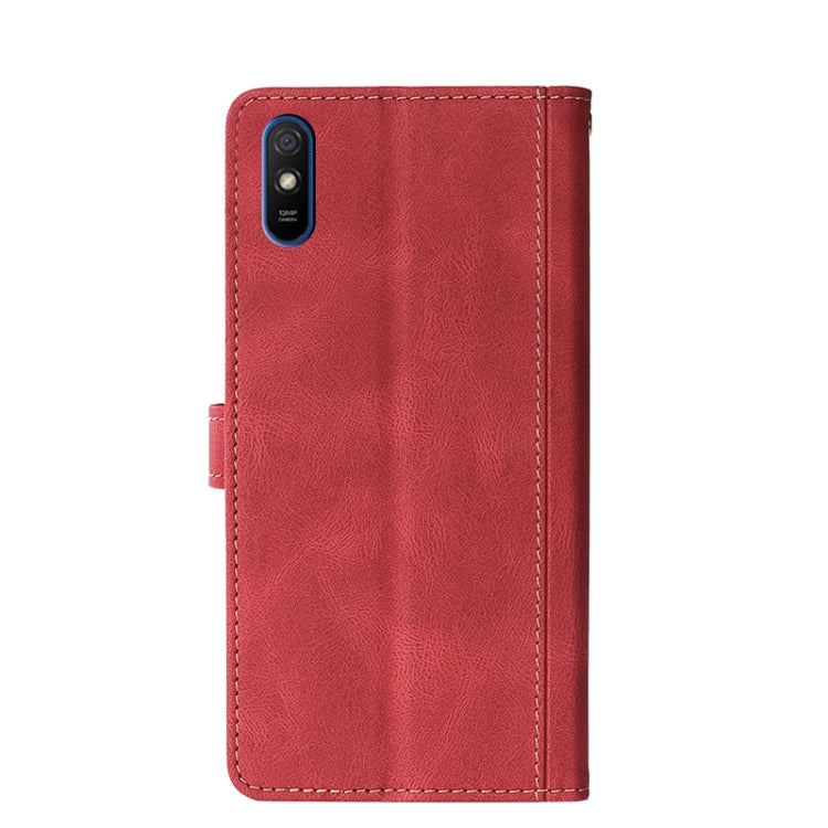 For Xiaomi Redmi 9A Stitching Skin Feel Magnetic Buckle Horizontal Flip PU Leather Case with Holder & Card Slots & Wallet