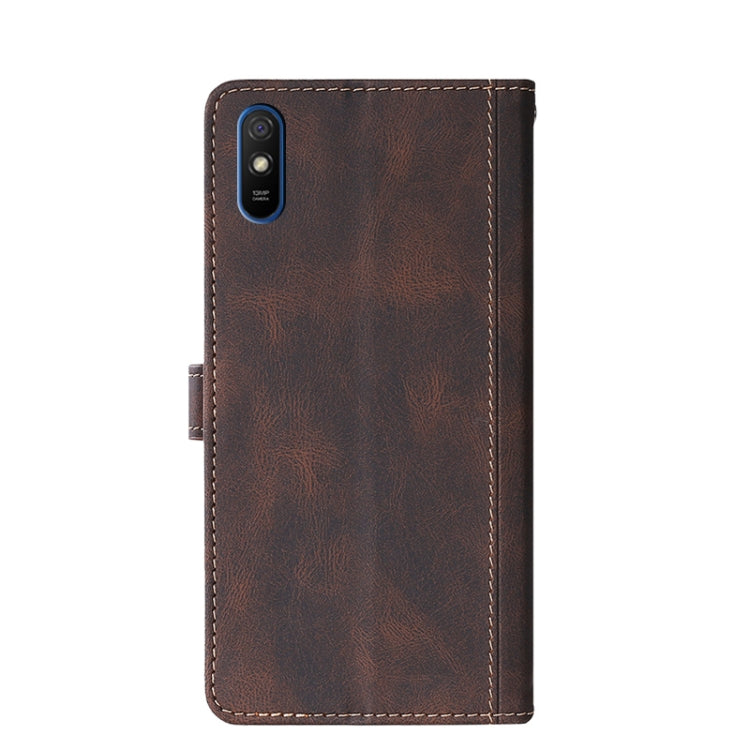 For Xiaomi Redmi 9A Stitching Skin Feel Magnetic Buckle Horizontal Flip PU Leather Case with Holder & Card Slots & Wallet