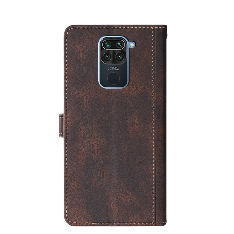 For Xiaomi Redmi Note 9 Stitching Skin Feel Magnetic Buckle Horizontal Flip PU Leather Case with Holder & Card Slots & Wallet