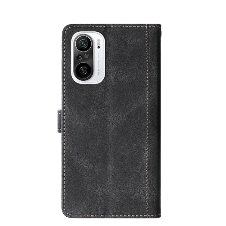 For Xiaomi Redmi K40 / K40 Pro Stitching Skin Feel Magnetic Buckle Horizontal Flip PU Leather Case with Holder & Card Slots & Wallet