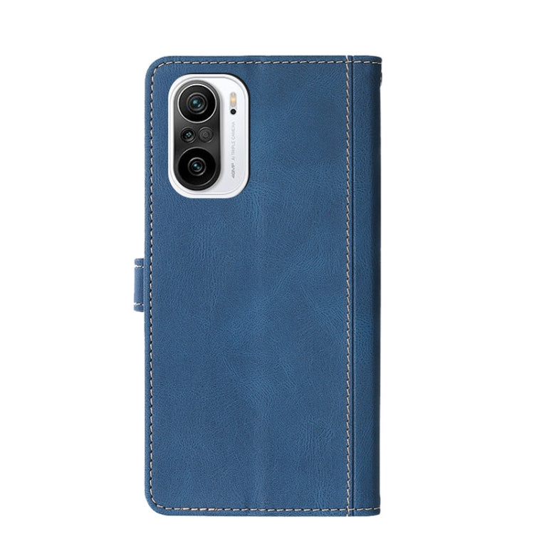 For Xiaomi Redmi K40 / K40 Pro Stitching Skin Feel Magnetic Buckle Horizontal Flip PU Leather Case with Holder & Card Slots & Wallet