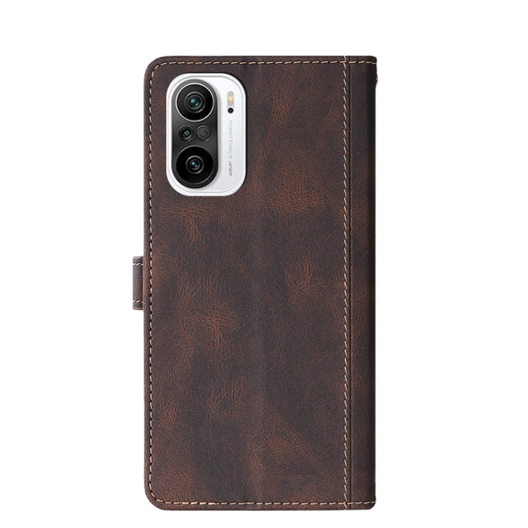 For Xiaomi Redmi K40 / K40 Pro Stitching Skin Feel Magnetic Buckle Horizontal Flip PU Leather Case with Holder & Card Slots & Wallet