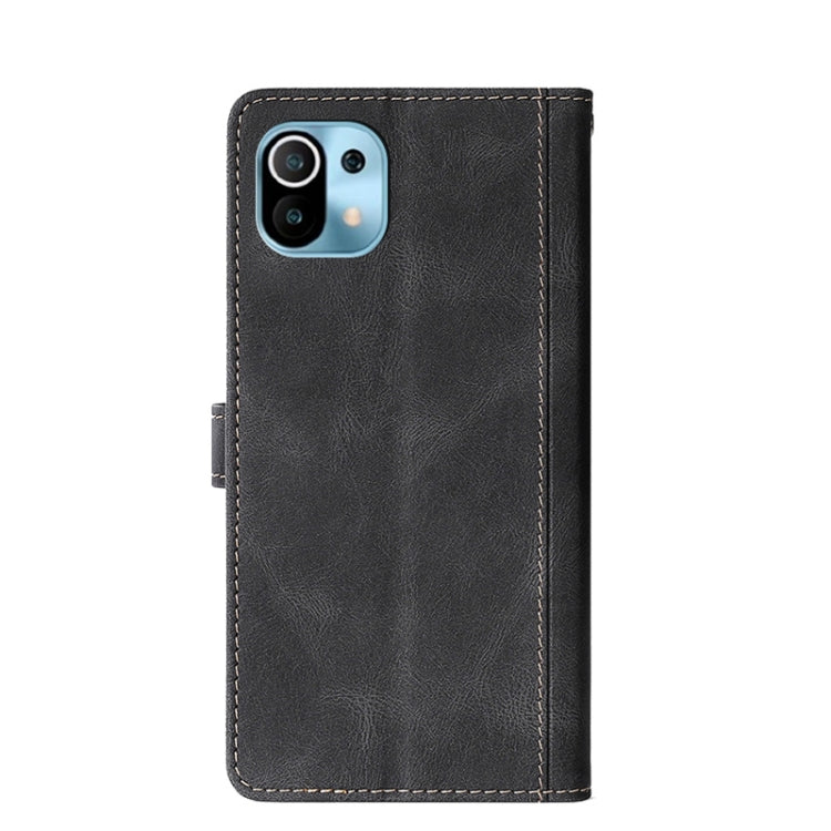For Xiaomi Mi 11 Stitching Skin Feel Magnetic Buckle Horizontal Flip PU Leather Case with Holder & Card Slots & Wallet