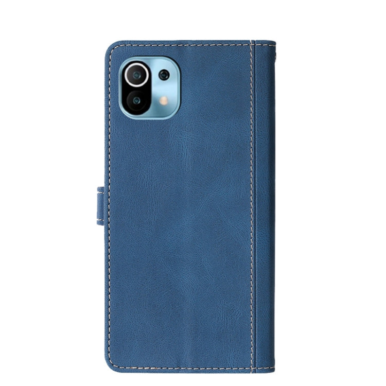 For Xiaomi Mi 11 Stitching Skin Feel Magnetic Buckle Horizontal Flip PU Leather Case with Holder & Card Slots & Wallet