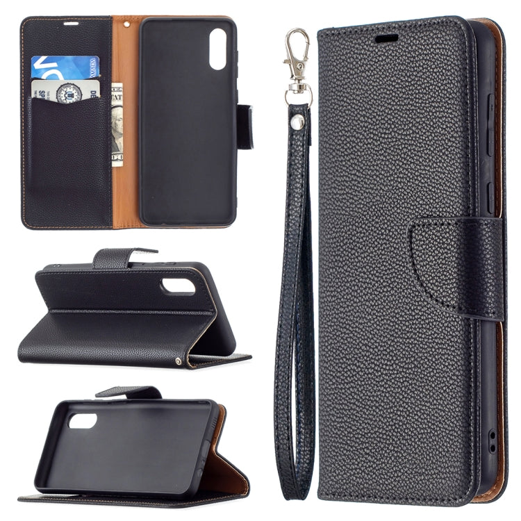 For Samsung Galaxy A02 Litchi Texture Pure Color Horizontal Flip Leather Case with Holder & Card Slots & Wallet & Lanyard