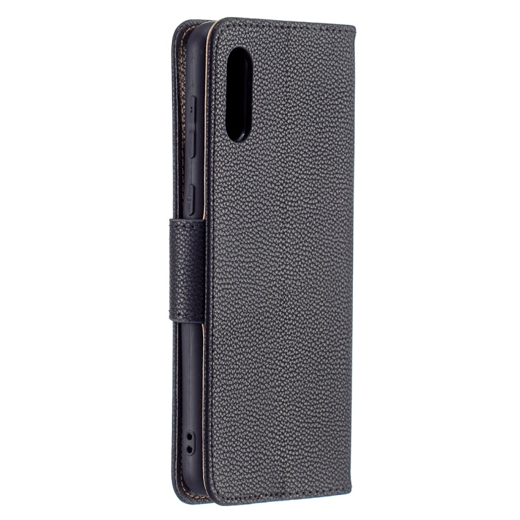 For Samsung Galaxy A02 Litchi Texture Pure Color Horizontal Flip Leather Case with Holder & Card Slots & Wallet & Lanyard