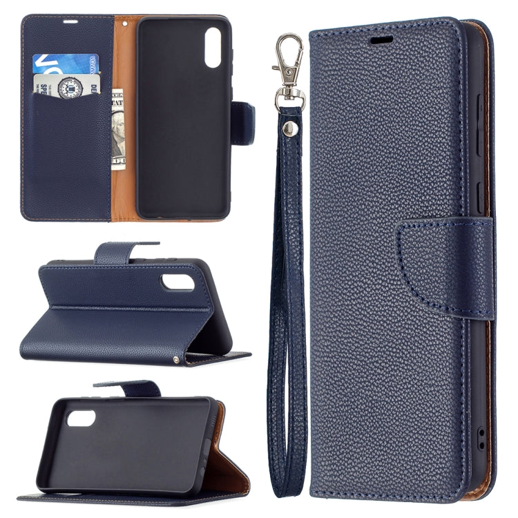 For Samsung Galaxy A02 Litchi Texture Pure Color Horizontal Flip Leather Case with Holder & Card Slots & Wallet & Lanyard