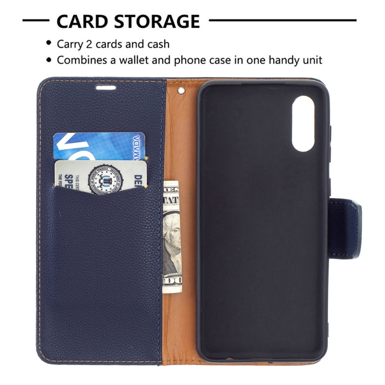 For Samsung Galaxy A02 Litchi Texture Pure Color Horizontal Flip Leather Case with Holder & Card Slots & Wallet & Lanyard