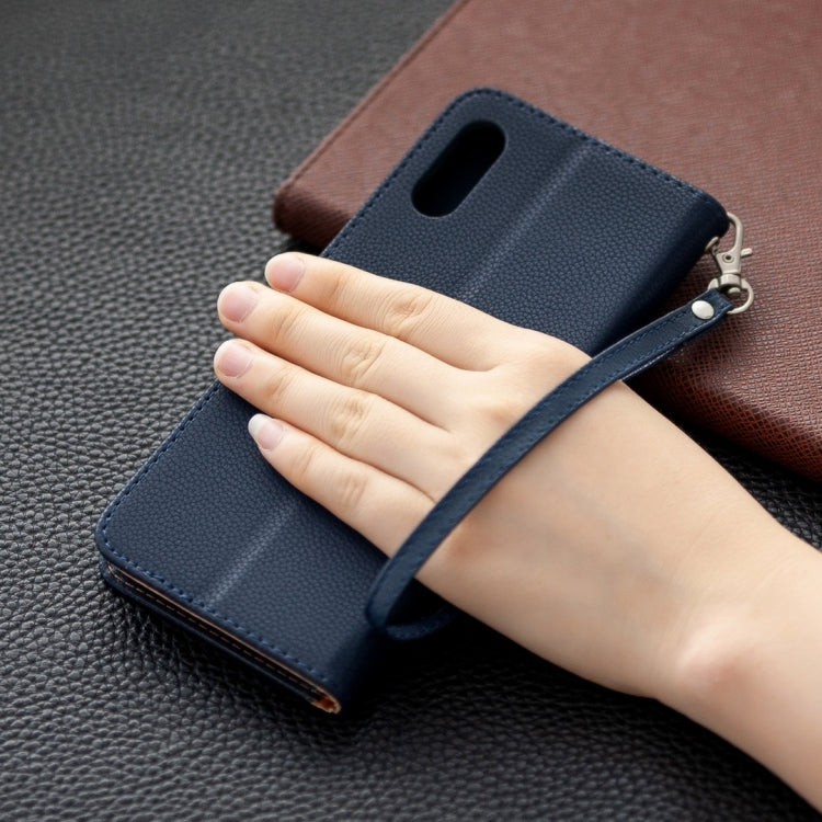 For Samsung Galaxy A02 Litchi Texture Pure Color Horizontal Flip Leather Case with Holder & Card Slots & Wallet & Lanyard
