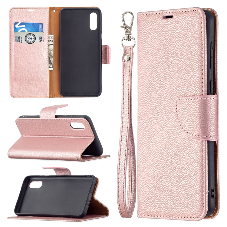 For Samsung Galaxy A02 Litchi Texture Pure Color Horizontal Flip Leather Case with Holder & Card Slots & Wallet & Lanyard