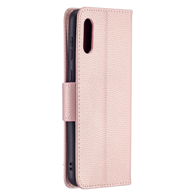 For Samsung Galaxy A02 Litchi Texture Pure Color Horizontal Flip Leather Case with Holder & Card Slots & Wallet & Lanyard