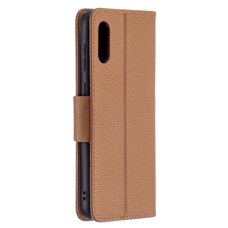 For Samsung Galaxy A02 Litchi Texture Pure Color Horizontal Flip Leather Case with Holder & Card Slots & Wallet & Lanyard
