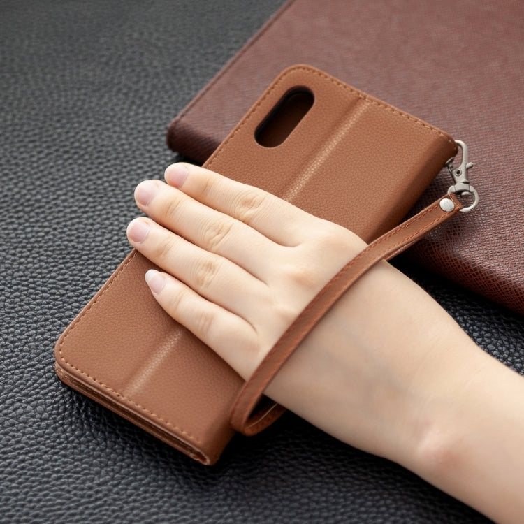 For Samsung Galaxy A02 Litchi Texture Pure Color Horizontal Flip Leather Case with Holder & Card Slots & Wallet & Lanyard