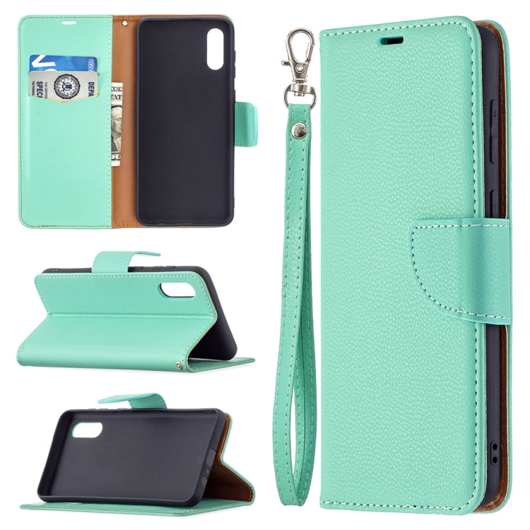 For Samsung Galaxy A02 Litchi Texture Pure Color Horizontal Flip Leather Case with Holder & Card Slots & Wallet & Lanyard