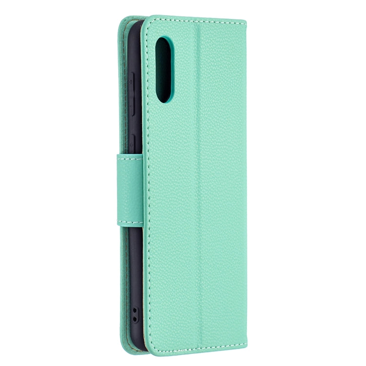 For Samsung Galaxy A02 Litchi Texture Pure Color Horizontal Flip Leather Case with Holder & Card Slots & Wallet & Lanyard