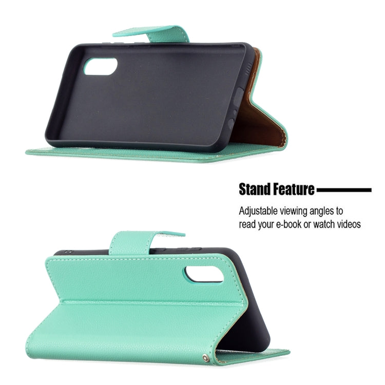 For Samsung Galaxy A02 Litchi Texture Pure Color Horizontal Flip Leather Case with Holder & Card Slots & Wallet & Lanyard