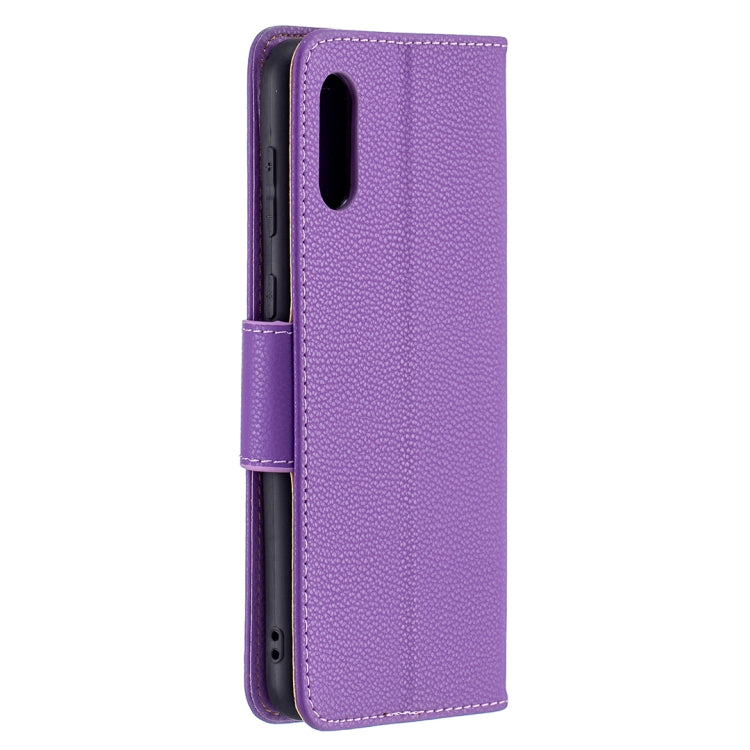 For Samsung Galaxy A02 Litchi Texture Pure Color Horizontal Flip Leather Case with Holder & Card Slots & Wallet & Lanyard