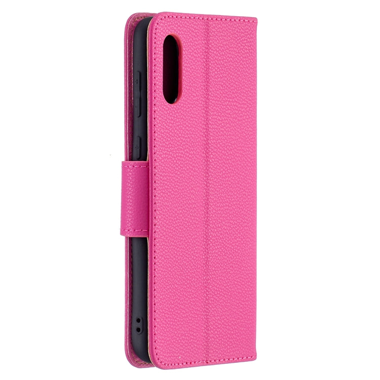 For Samsung Galaxy A02 Litchi Texture Pure Color Horizontal Flip Leather Case with Holder & Card Slots & Wallet & Lanyard
