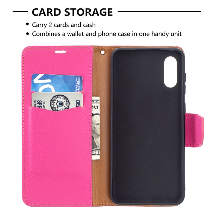 For Samsung Galaxy A02 Litchi Texture Pure Color Horizontal Flip Leather Case with Holder & Card Slots & Wallet & Lanyard