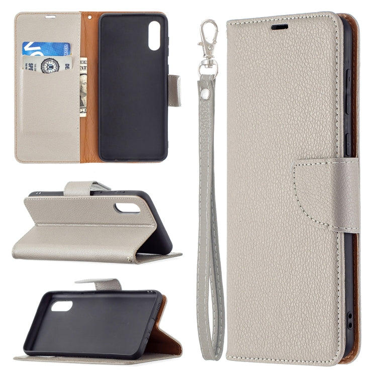 For Samsung Galaxy A02 Litchi Texture Pure Color Horizontal Flip Leather Case with Holder & Card Slots & Wallet & Lanyard