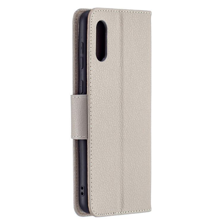 For Samsung Galaxy A02 Litchi Texture Pure Color Horizontal Flip Leather Case with Holder & Card Slots & Wallet & Lanyard