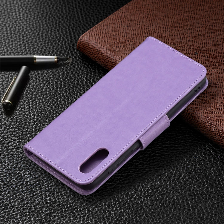 For Samsung Galaxy A02 Embossing Two Butterflies Pattern Horizontal Flip PU Leather Case with Holder & Card Slot & Wallet & Lanyard