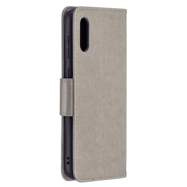 For Samsung Galaxy A02 Embossing Two Butterflies Pattern Horizontal Flip PU Leather Case with Holder & Card Slot & Wallet & Lanyard